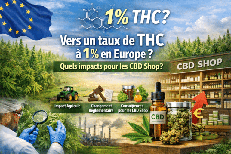 D'Europäesch Unioun iwwerleet eng THC-Limit vun 1% am industrielle Hanf. Eng komplett Analyse vun de Konsequenze fir CBD-Geschäfter, Produzenten an de CBD-Maart an Europa.