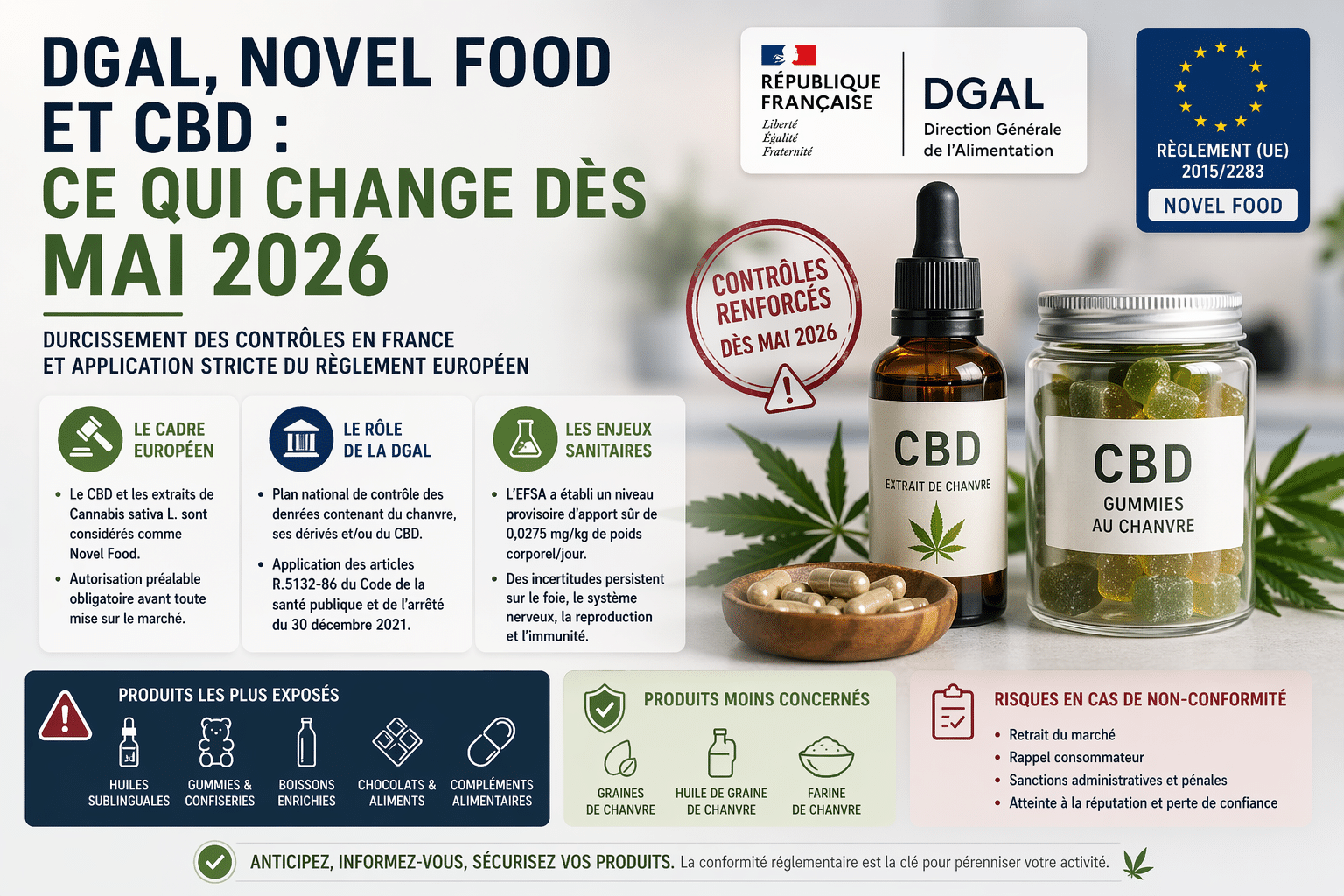 DGAL, Novel Food and CBD: what will really change from May 2026 for hemp-based food products