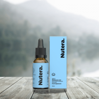 Discover the 4-in-1 Mix of Lion's Mane, Reishi, Cordyceps and Chaga in a 20:1 liquid extract. A premium formula for energy, focus and balance.