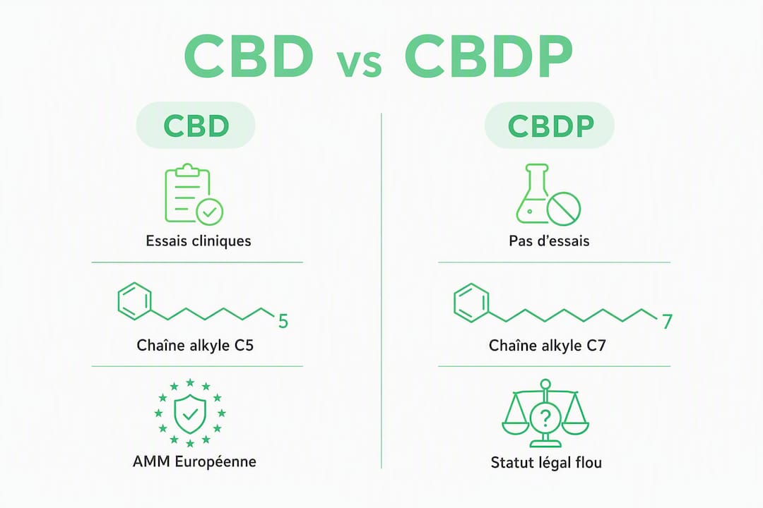 Discover our infographic comparing CBD and CBDP, with the main points to remember for each.