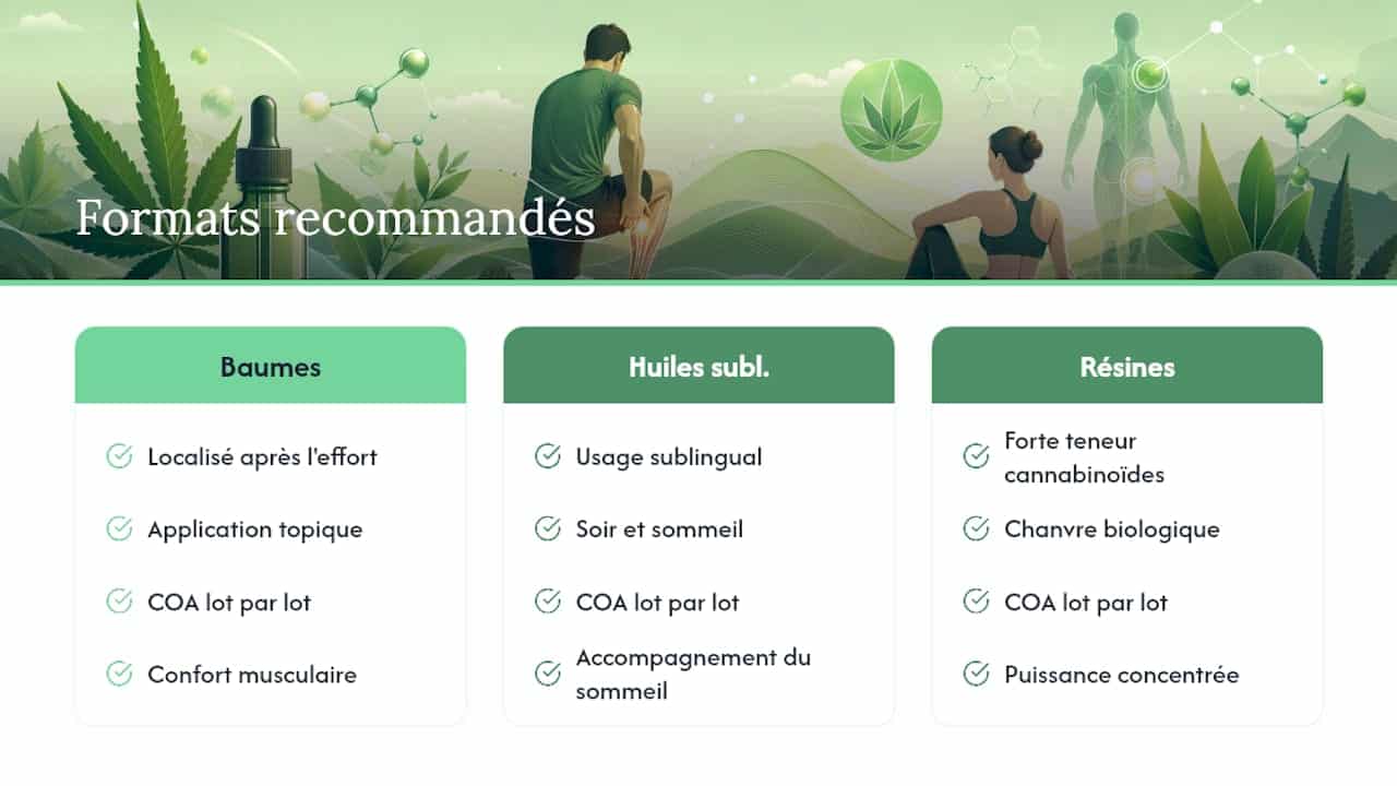 Nos formats recommandés pour accompagner votre récupération musculaire — overview diagram