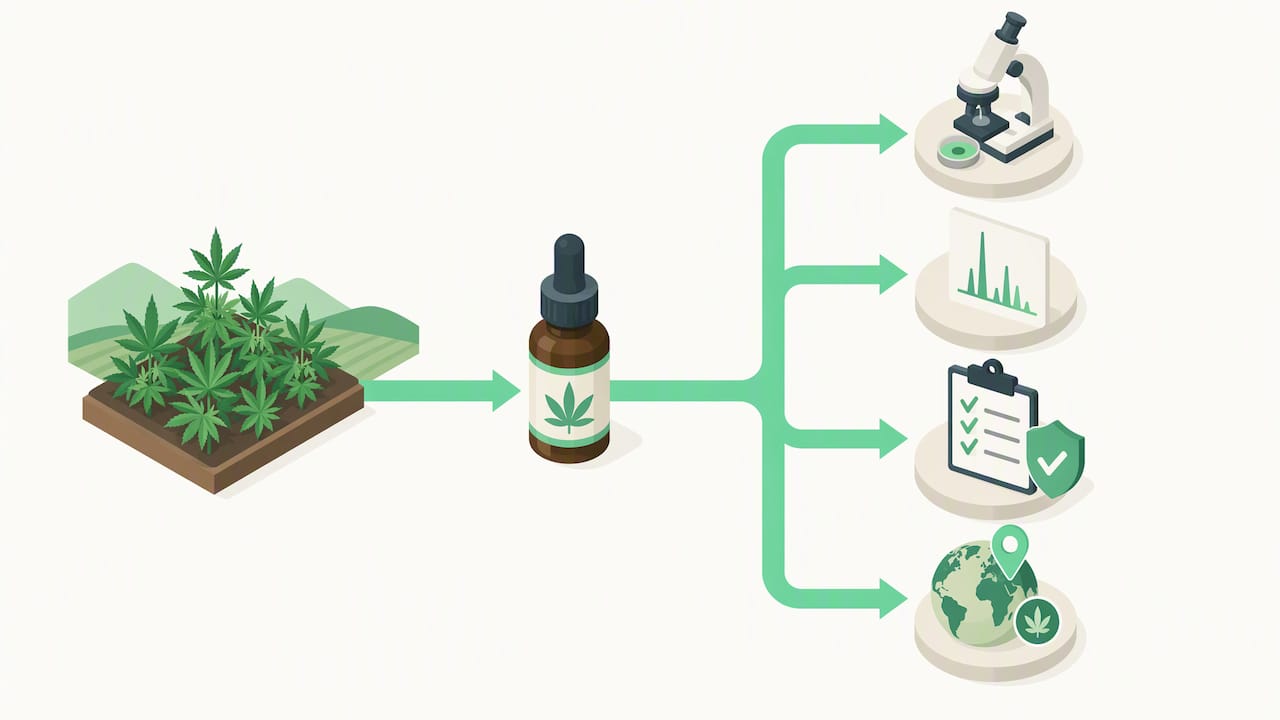 Parcours visuel de la traçabilité du CBD pour animaux