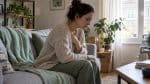 Woman taking a moment to breathe during a panic attack