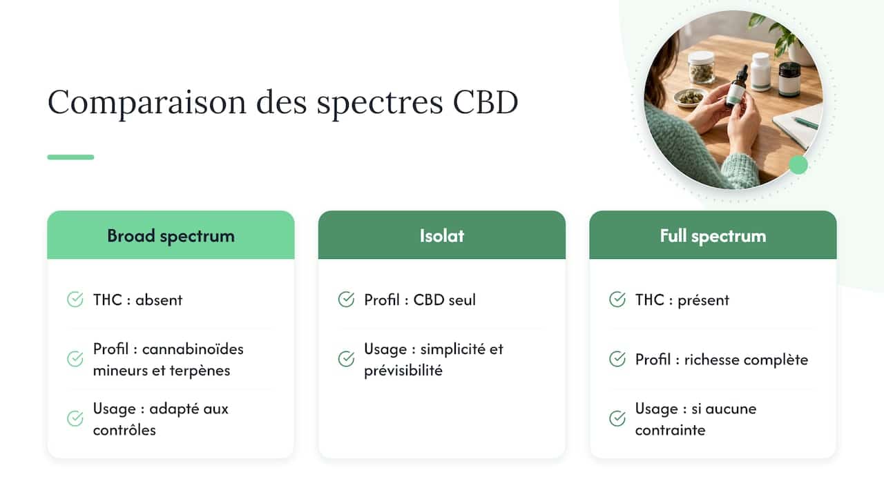 Comparaison des trois spectres de CBD