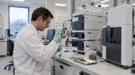 Technicien en train de préparer une analyse THC du chanvre