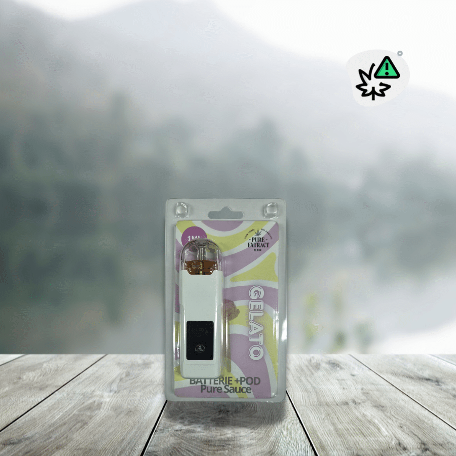 La Vape + Recharge Pure Sauce 1 ml Pure Extract CBD associe une batterie Vape réutilisable à une recharge Pure Sauce de 1 ml. Disponible chez Lord Of CBD avec 15 profils de terpènes, elle permet de choisir entre des univers fruités, tropicaux, citronnés, Haze, Gelato, Kush, Diesel ou Cheese : Sweet Watermelon, Super Silver Haze, ZKZ, Blue Cheese, Wedding Cake, Super Lemon Haze, Lemon Cherry Gelato, Golden Berry, Banana Kush, Diesel Note, Pineapple Haze, Gelato, Kush Note, Purple Grape ou Amnesia. Batterie + recharge Pure Sauce 1 ml incluses. Produit réservé aux adultes. Ne pas conduire après utilisation.